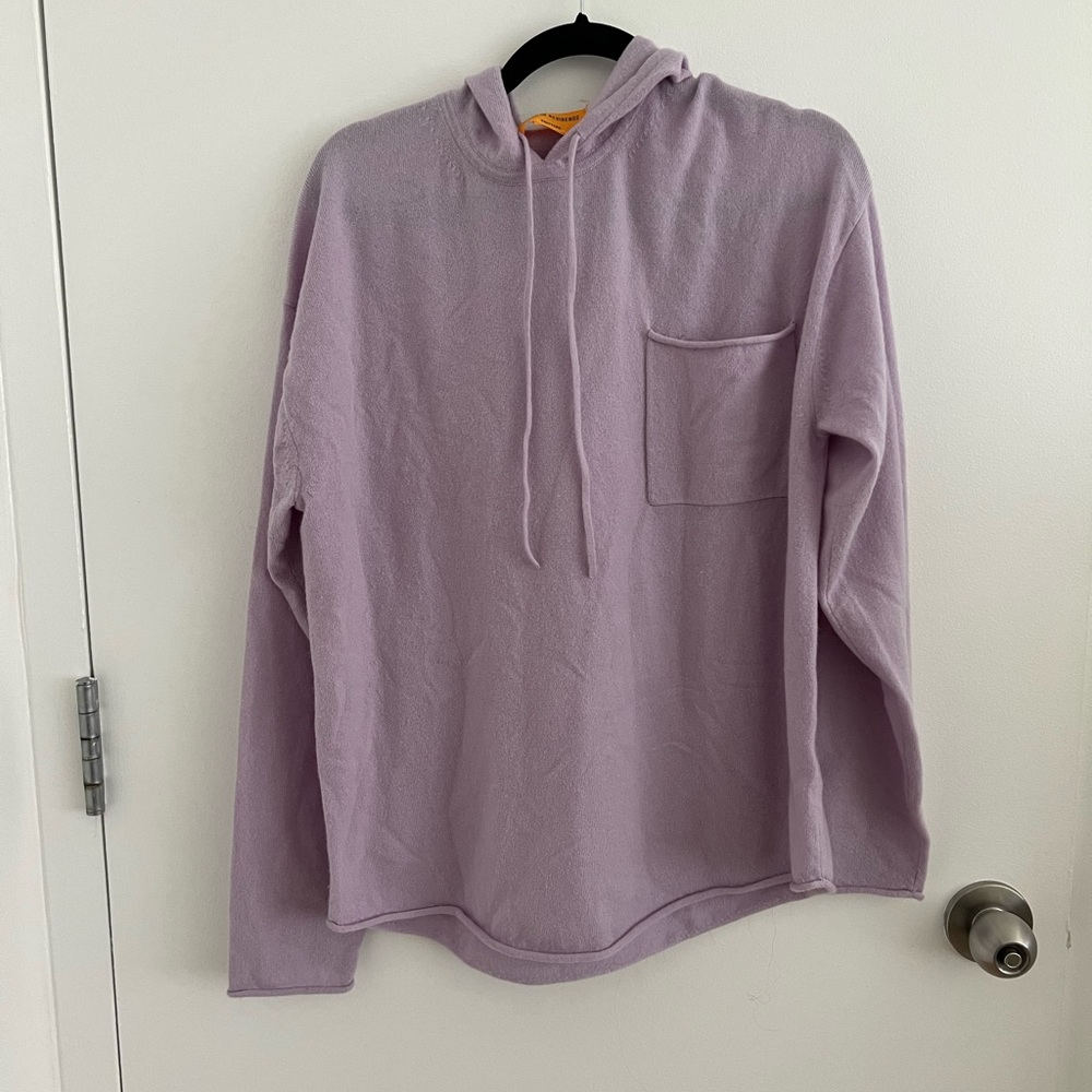 Lavender Hooded Women's Sweater with Pocket
